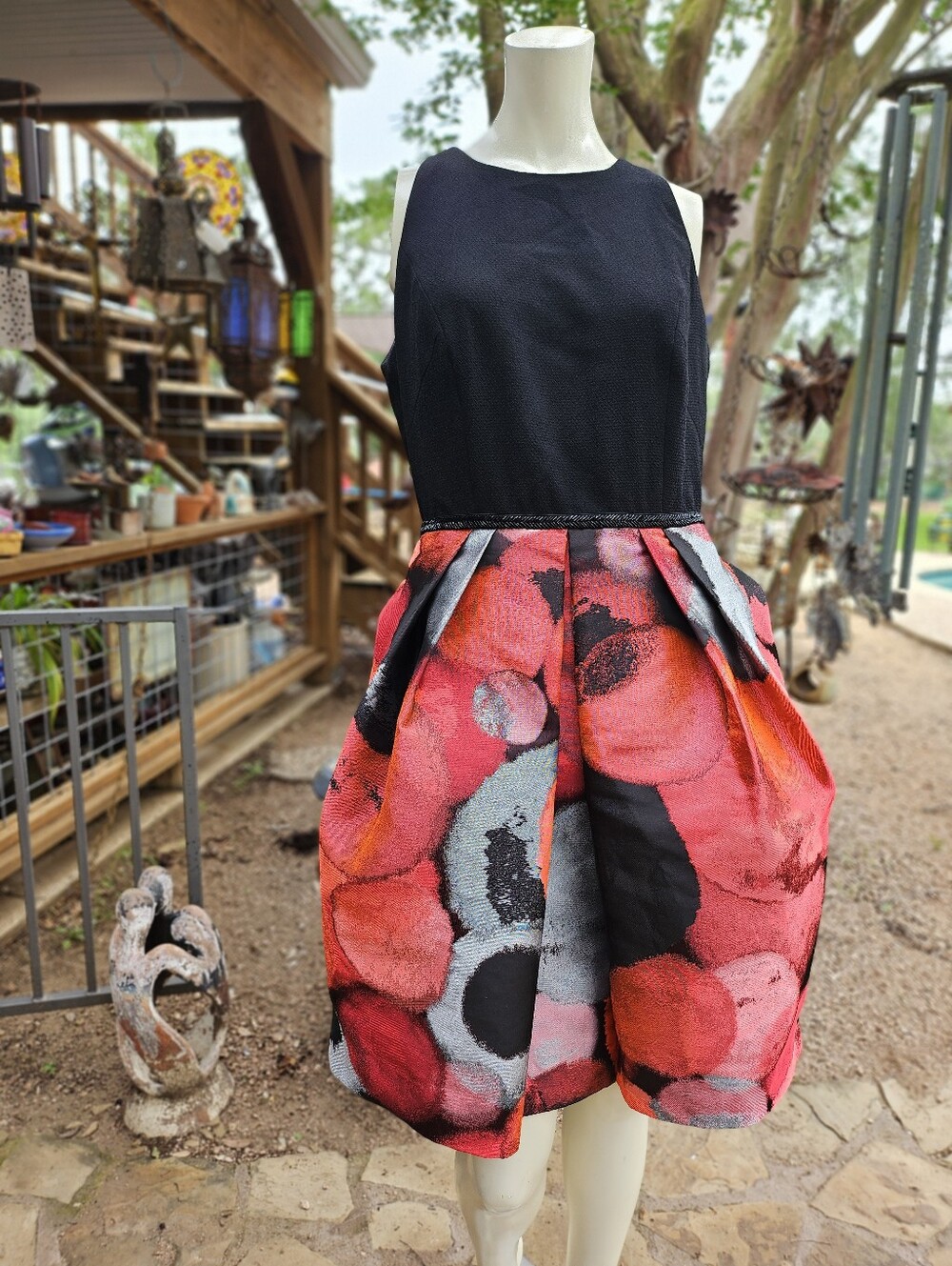 Carmen Marc Valvo Size 8 Sleeveless Bubble Brocade Ball Cocktail Mini Dress
